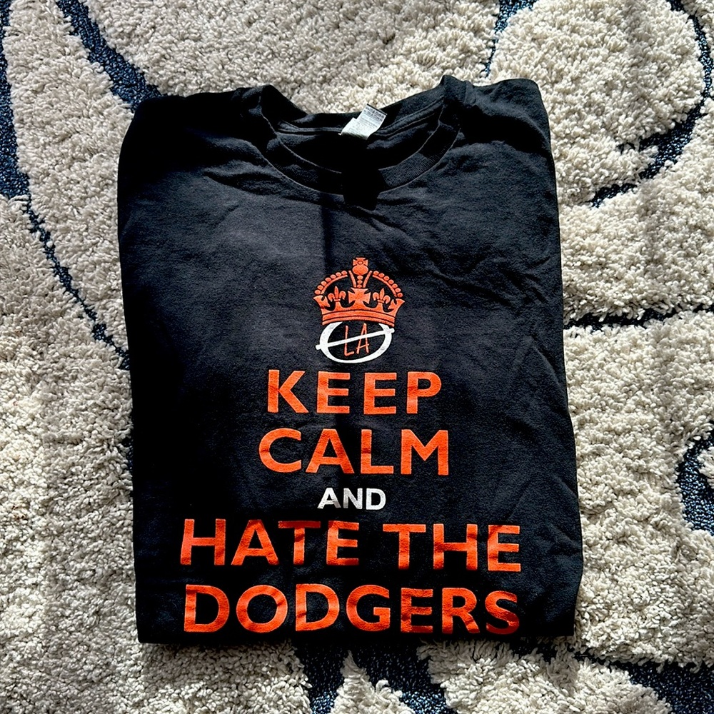 Men’s Gildan Keep Calm and Hate the Dodgers T Shirt size 2XL